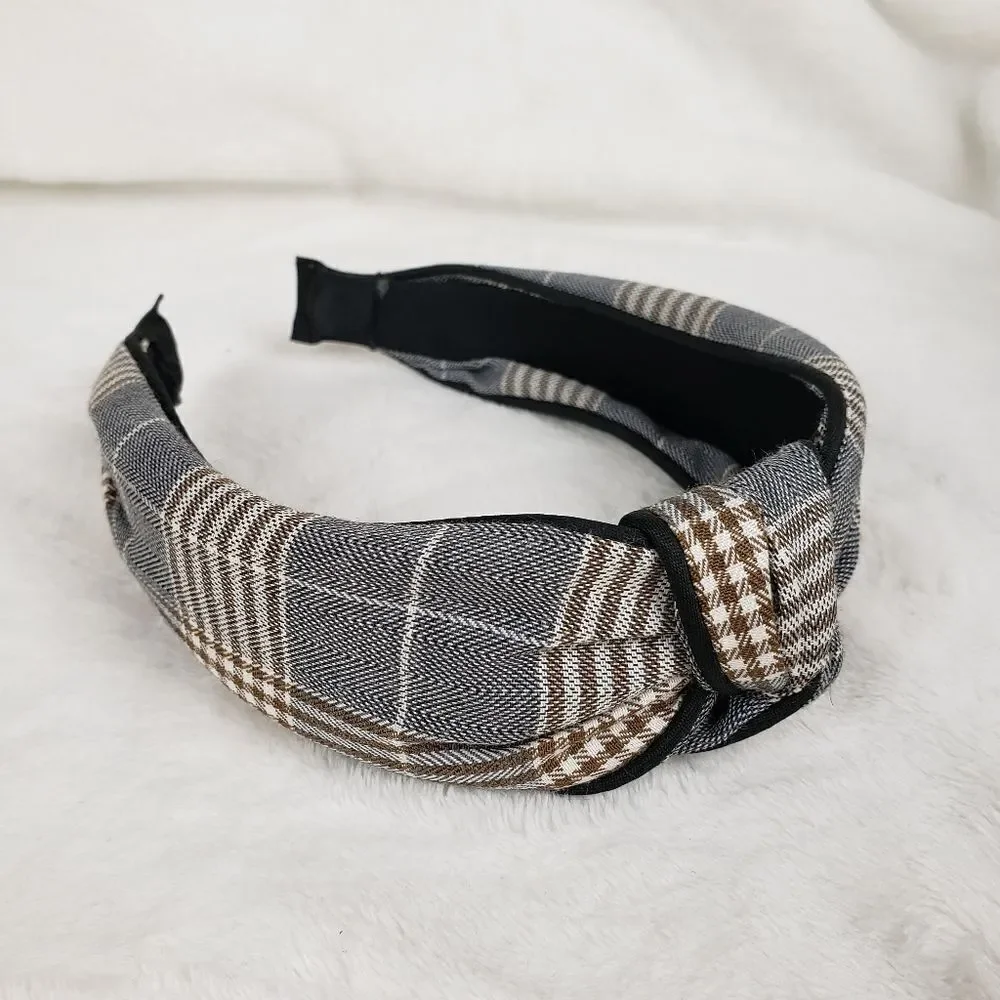 Classic Plaid Top Knot Headband